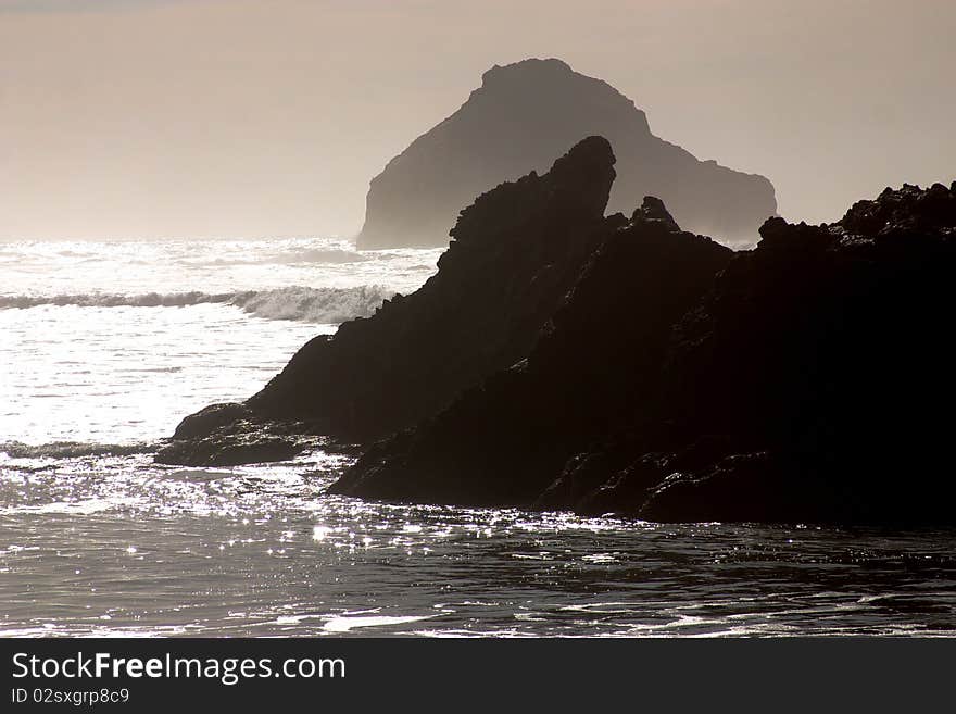 Coast in the region of Oregon in United States