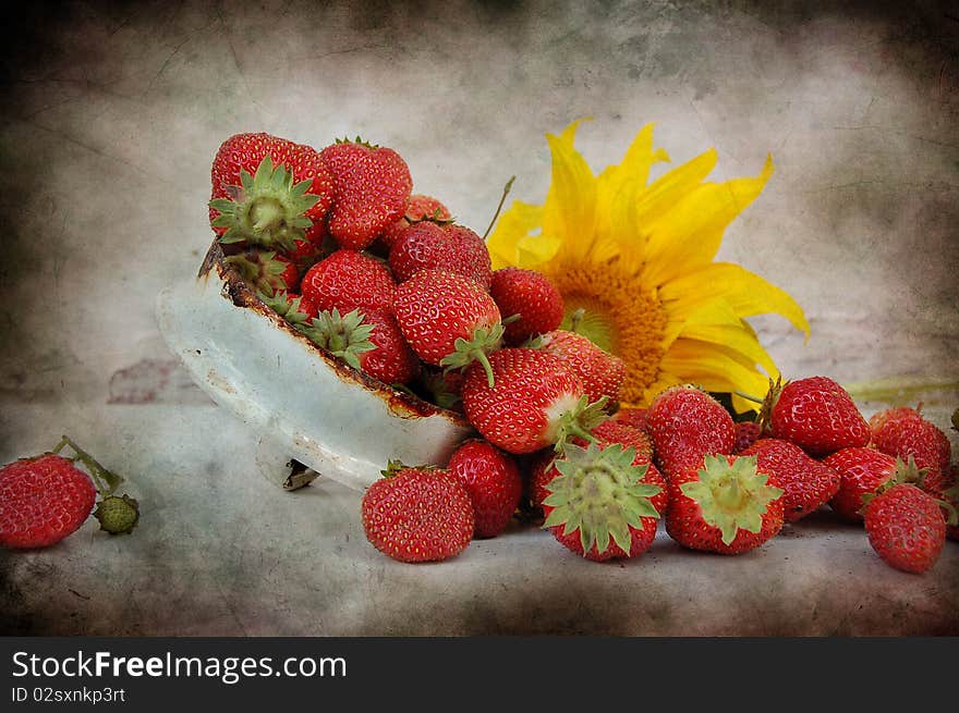 Strawberry and sunflowerraspberry