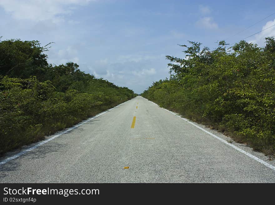 This is the main road to arrive to Xcalak, the last town on the Costa Maya before Belize. This is the main road to arrive to Xcalak, the last town on the Costa Maya before Belize.