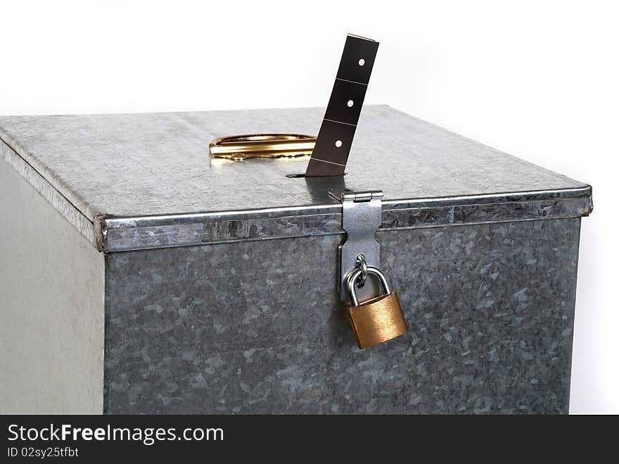 Vintage Ballot Box With Padlock Ticket Voting