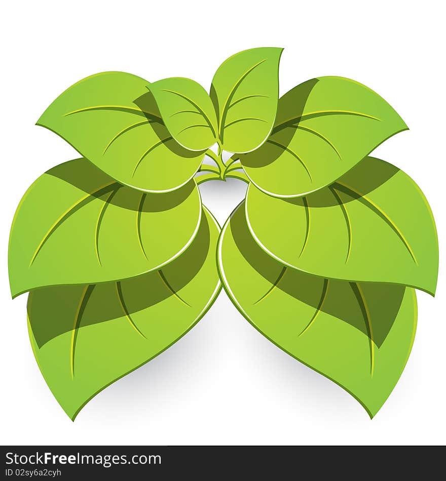 Illustration insulated green plant on white background