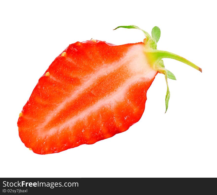 Ripe strawberry isolated on a white background