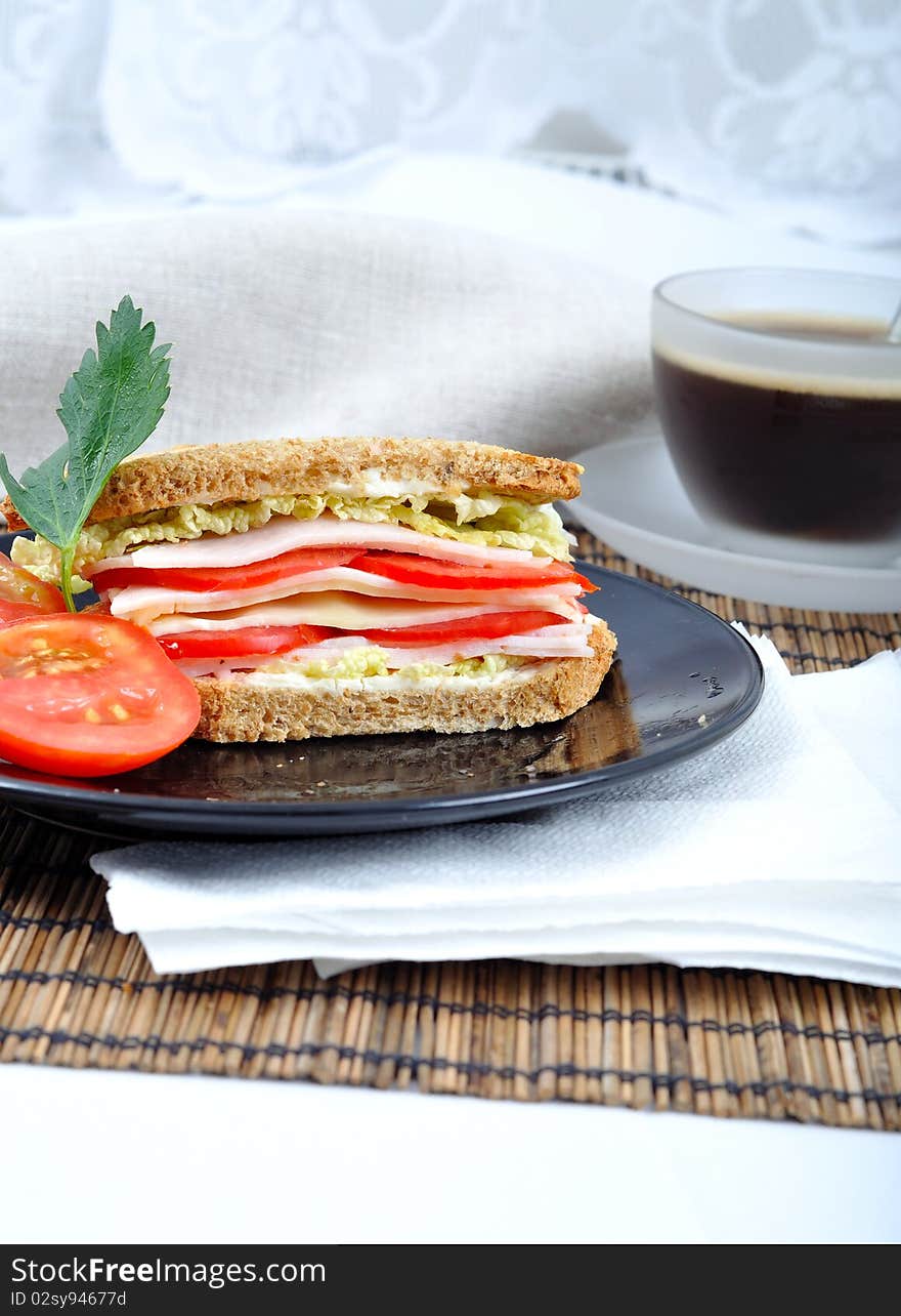 Fresh and delicious classic sandwich