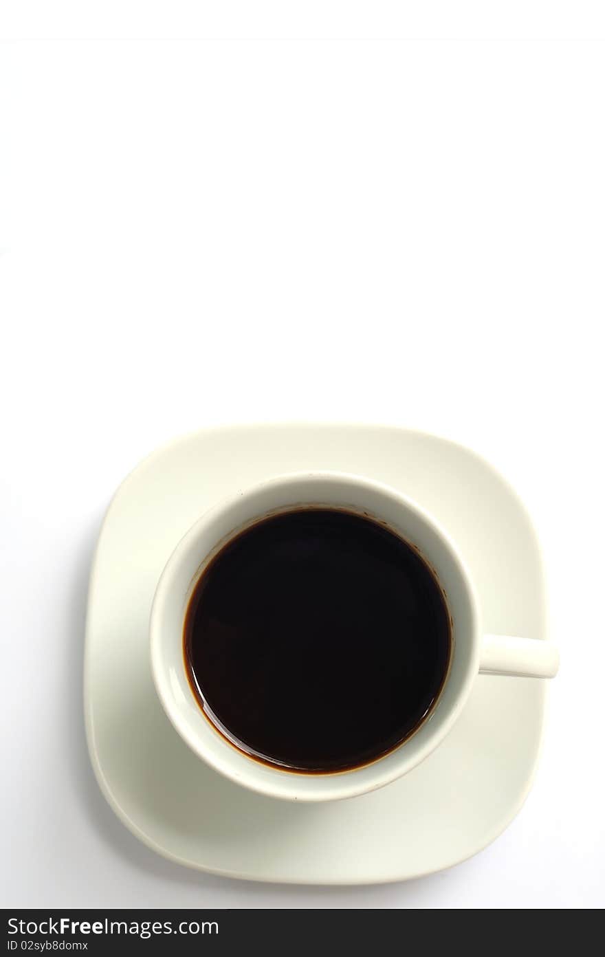 Cup of Black Coffee in white background.