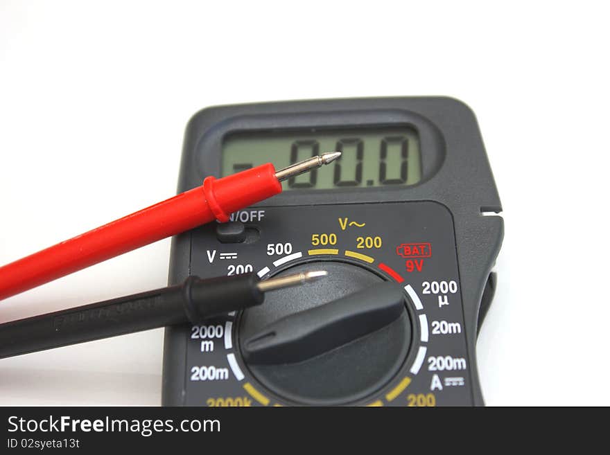 Object on black - electrical measurement - Digital multimeter