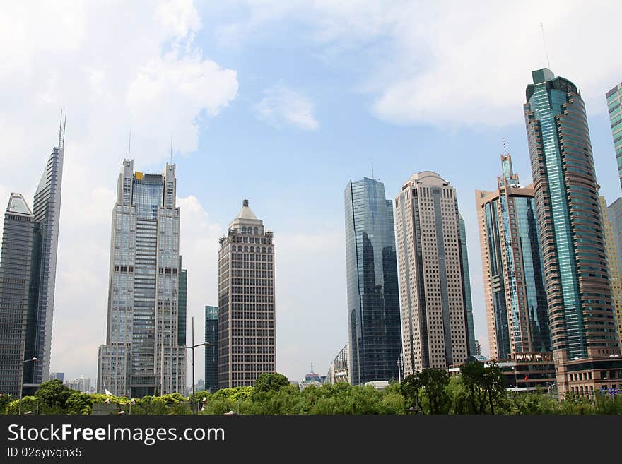 Skyline of pudong shanghai,china. Skyline of pudong shanghai,china