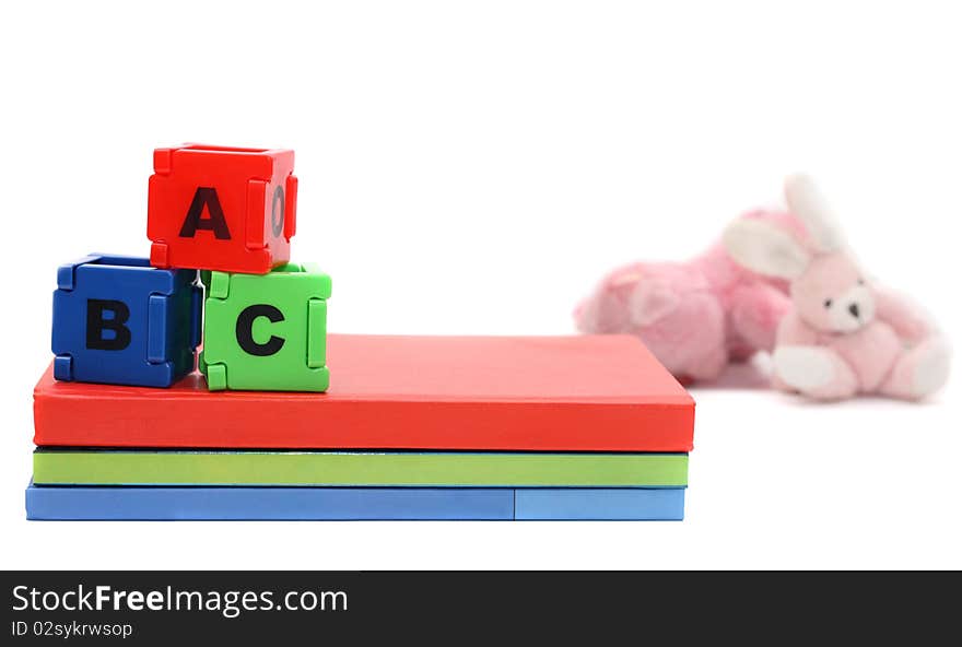 School supplies on white background. School supplies on white background.