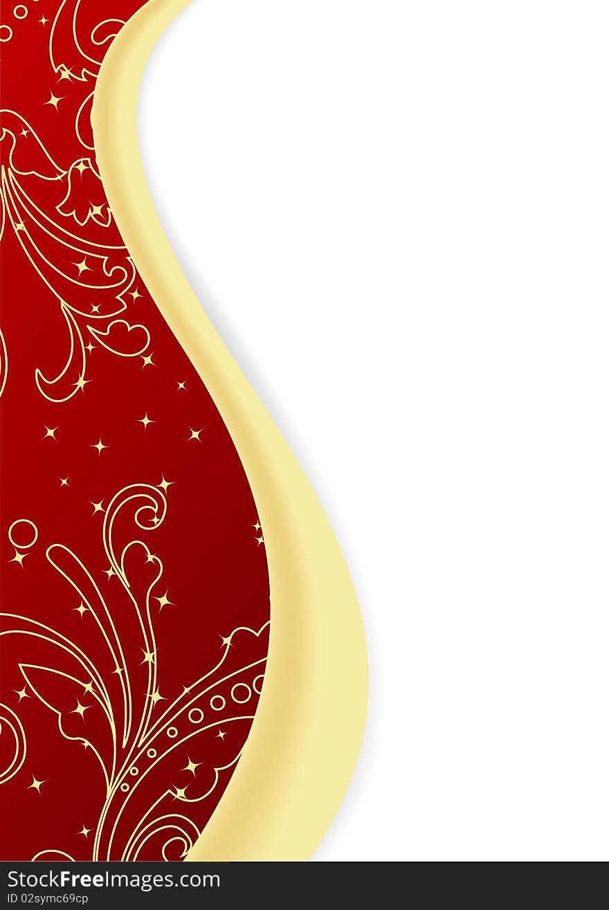 Elegant floral-pattern red background. Vector illustration.