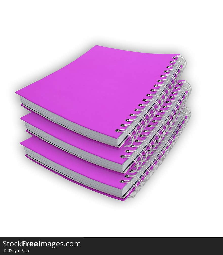 Pink notebook isolated