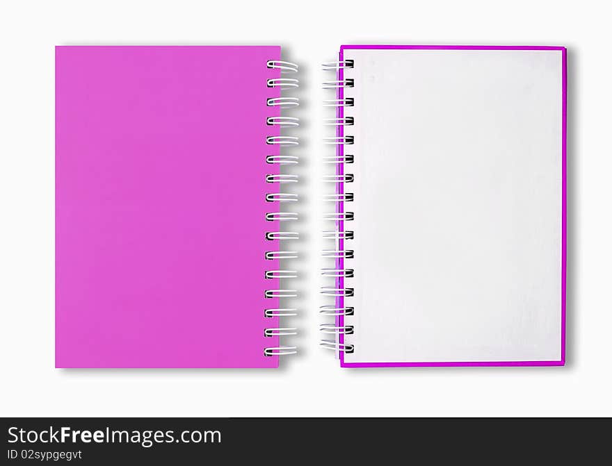 Pink notebook isolated