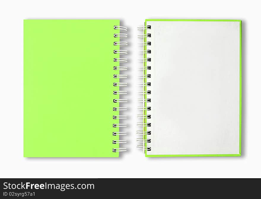 Green Cover Notebook Perspective single blank page. Green Cover Notebook Perspective single blank page