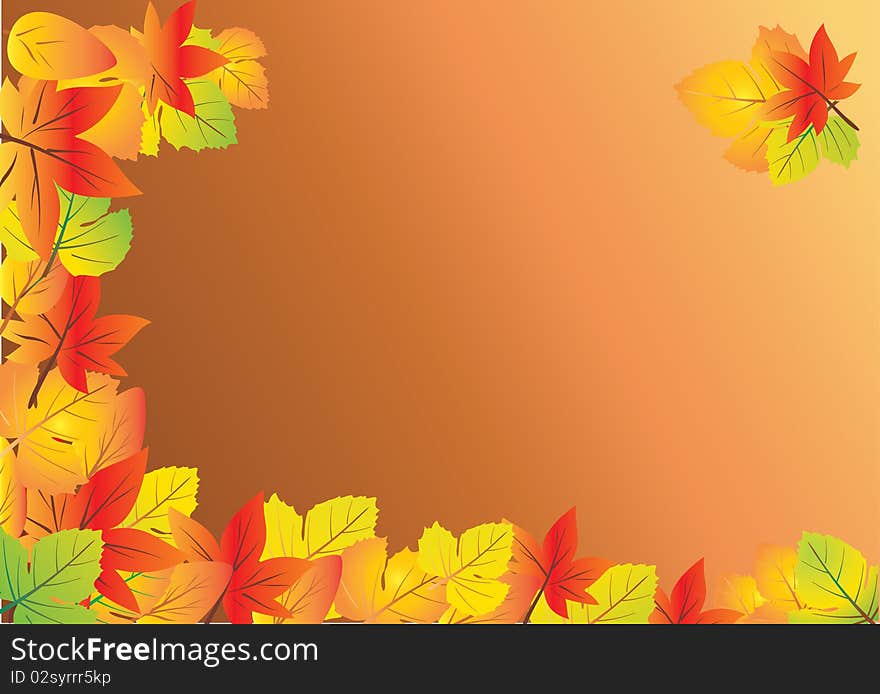 Autumn background with colored leafs