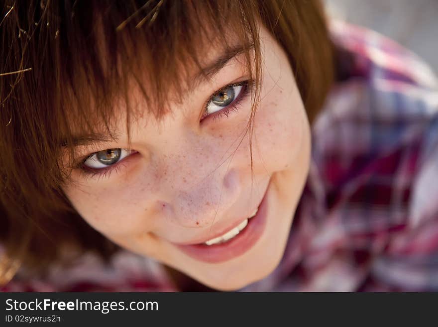 Portrait of beautiful brunet girl