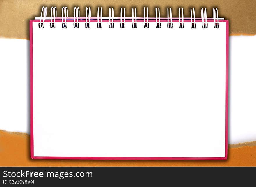 Spiral Notebook Frame On A White Background