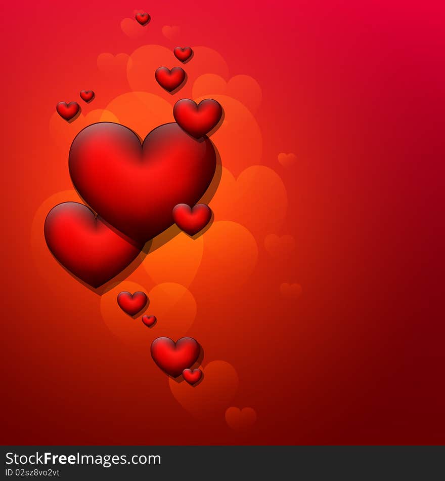 Abstract background with hearts