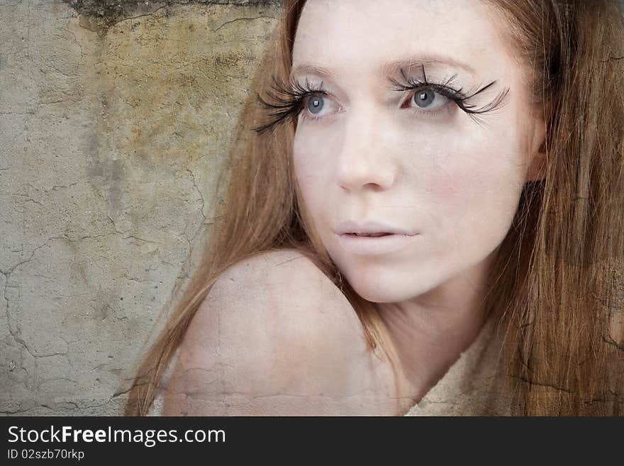 Exotic Looking Fashion Model With Long Eyelashes