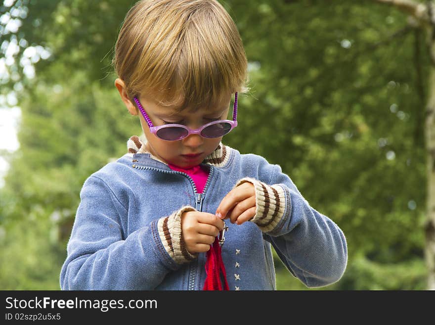 Ortrait of little girl with glasses. Ortrait of little girl with glasses