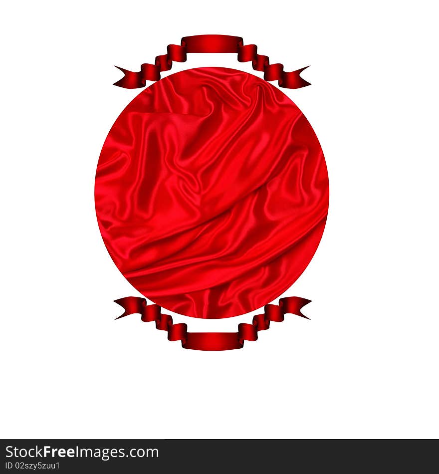 Red silk circle banner  background