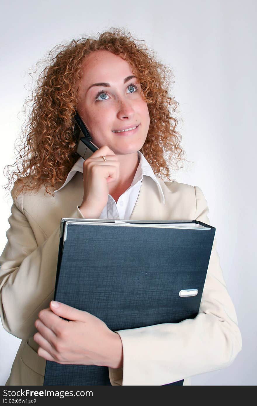 Young smiling business woman working