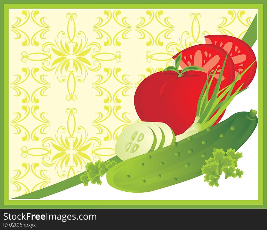 Vegetables. Background for card