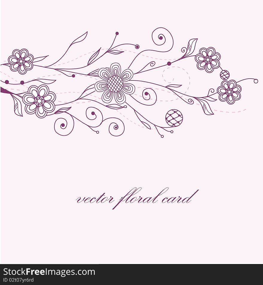 Abstract Hand Drawn Floral Background