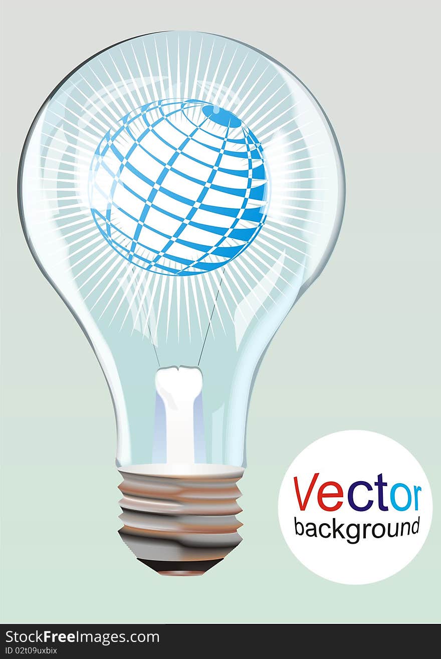 Vector blue globe in bulb