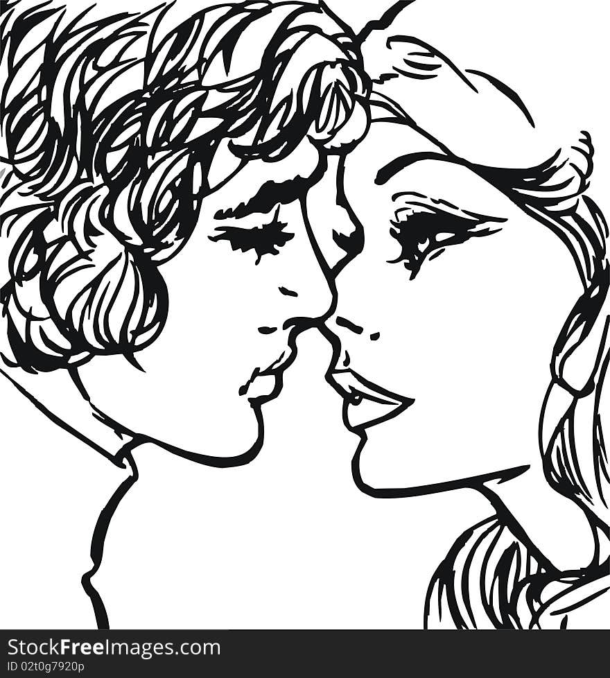 Illustration of a pair of lovers