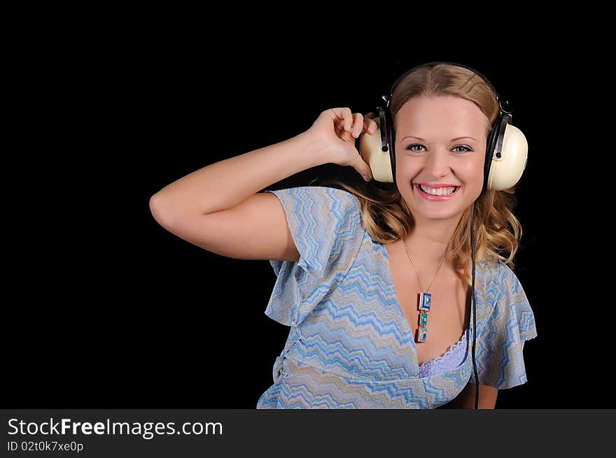 Young girl with headphones