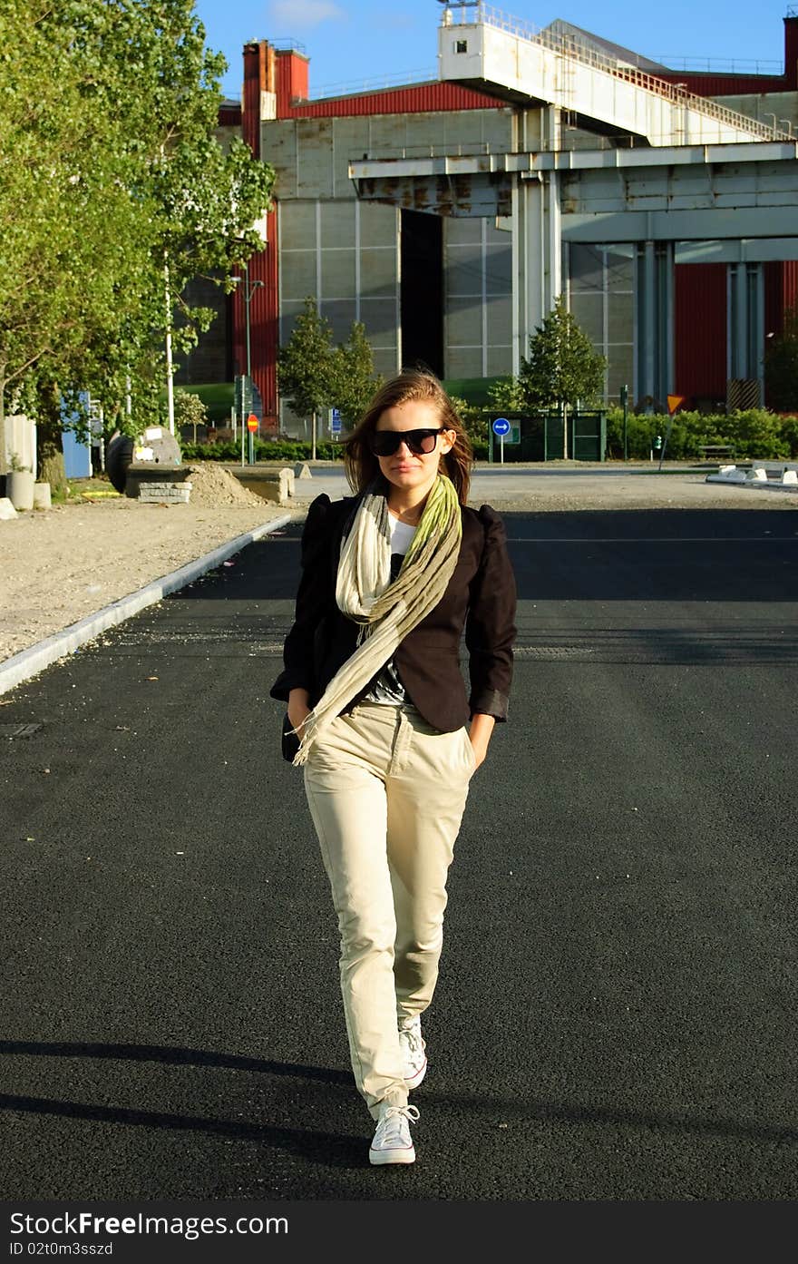 Girl Walking Down The Street