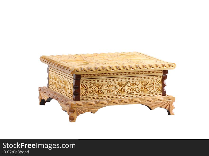 Wooden casket in whole perspective and interesting carvings. Wooden casket in whole perspective and interesting carvings