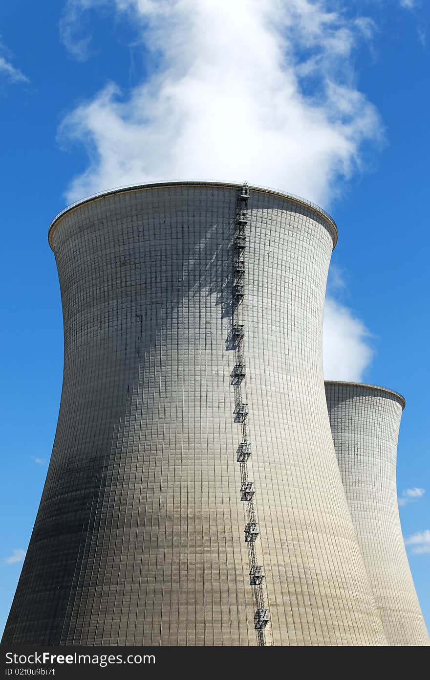 Chimney with smoke of energy industry. Chimney with smoke of energy industry