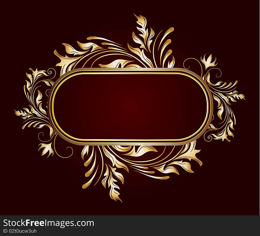 Golden floral frame