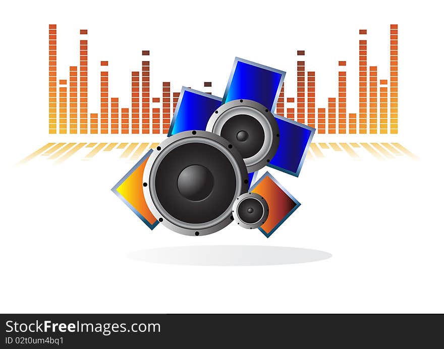 3D Vector speakers. Clip-art