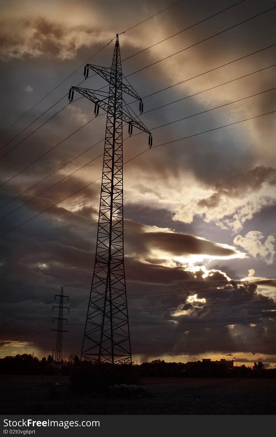 Look at the sky and electric pylon. Look at the sky and electric pylon