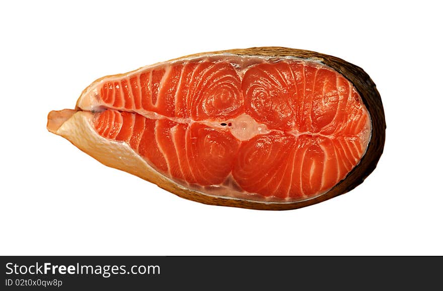 Salmon steaks isolated on the white background. Salmon steaks isolated on the white background