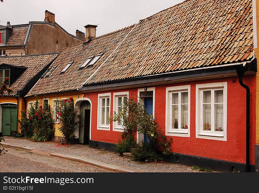 Picture showing a old street in Sweden. Picture showing a old street in Sweden