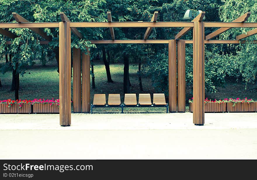 Empty bench in the park. Empty bench in the park