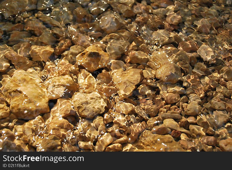 Stones under water