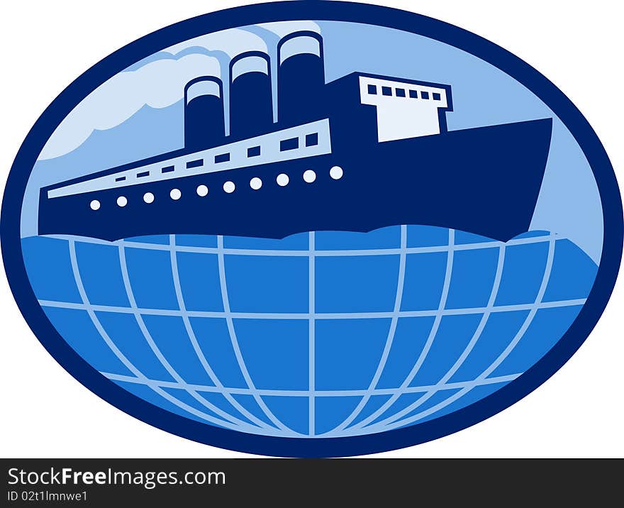 Ocean liner boat ship globe