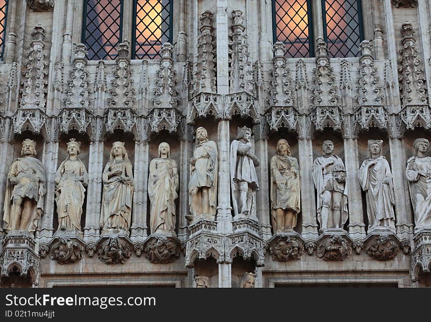 Art front of church at Brussels, Belgium. Art front of church at Brussels, Belgium.