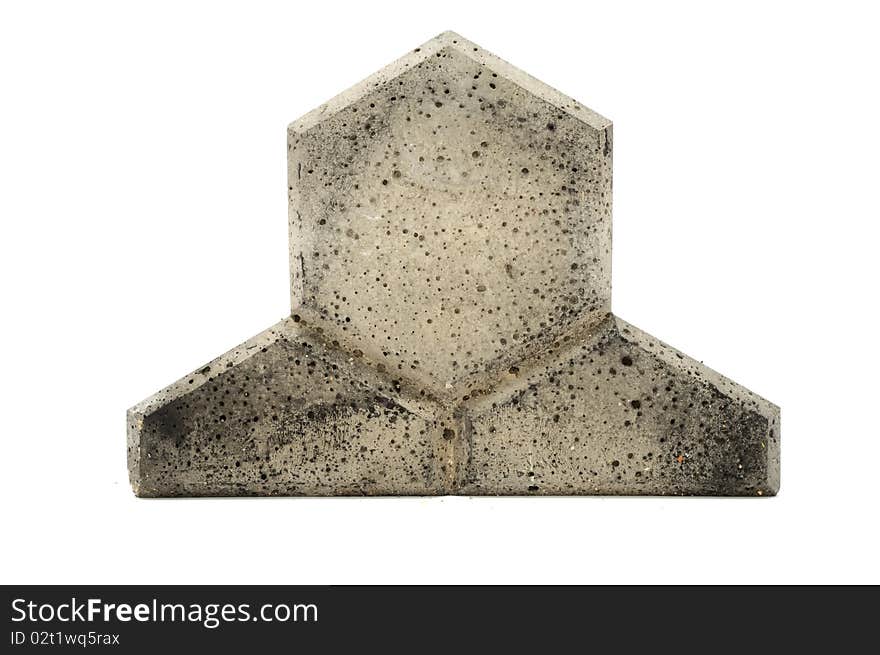 A concrete paving stone isolated on a white background