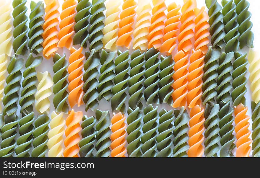 Italian yellow, orange, green macaronis