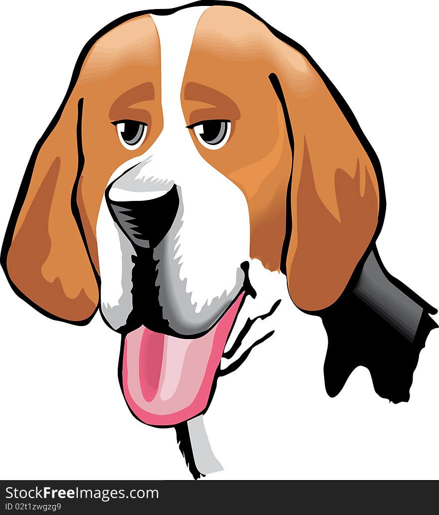 Cartoon Of An American Fox Hound Dog