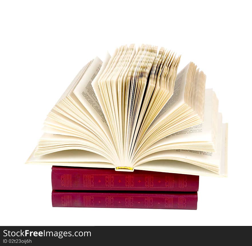 Books on a white background