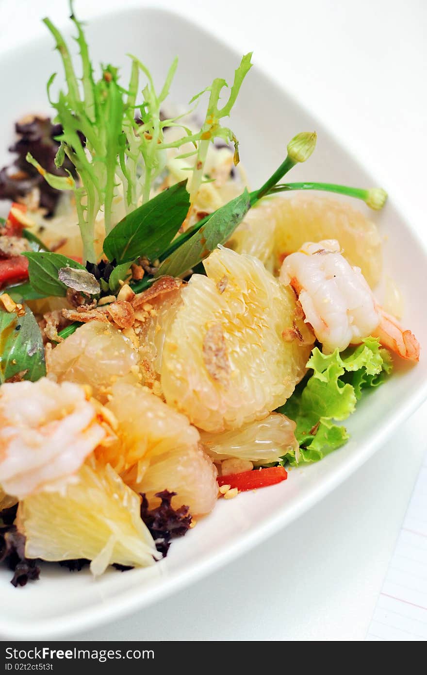 Pomelo and Shrimp Salad