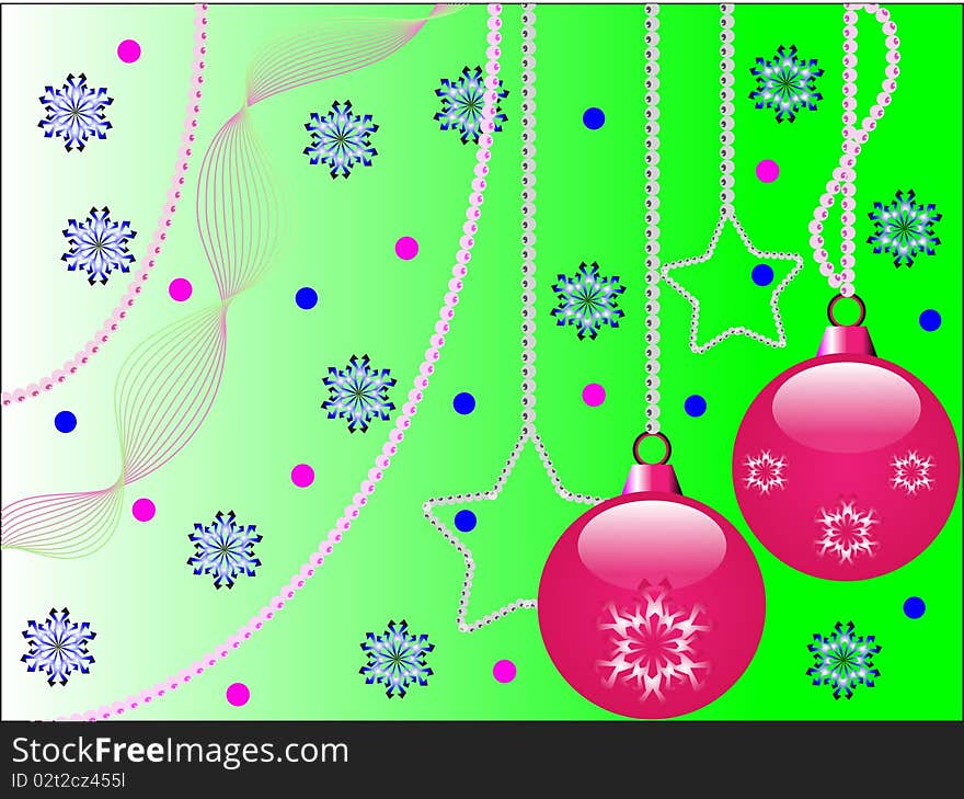 New Year's red spheres. Vector illustration. New Year's red spheres. Vector illustration