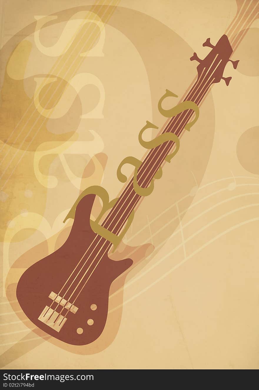 Fall inspired electric guitar grunge background. Fall inspired electric guitar grunge background