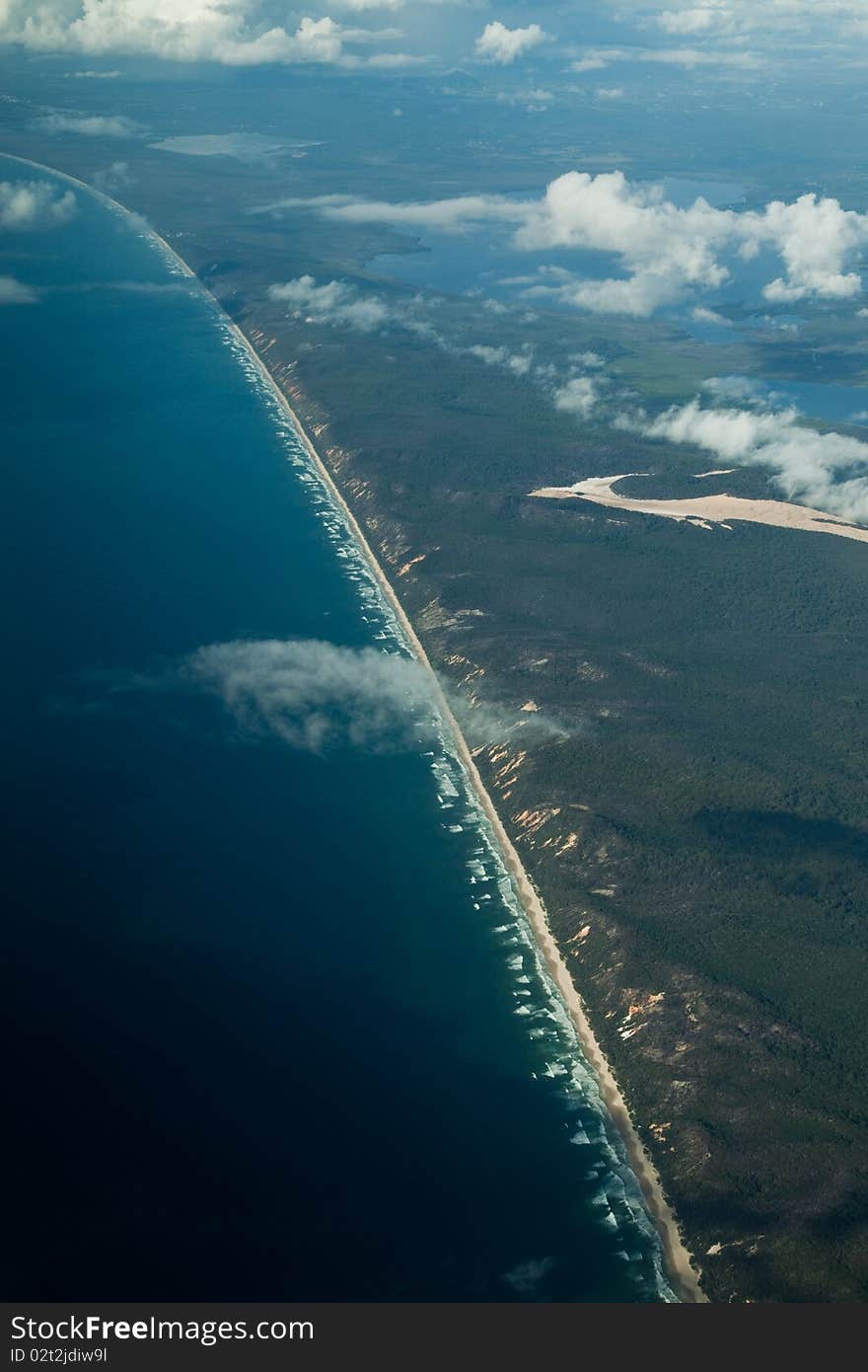 Aerial view of seaboard, Australia