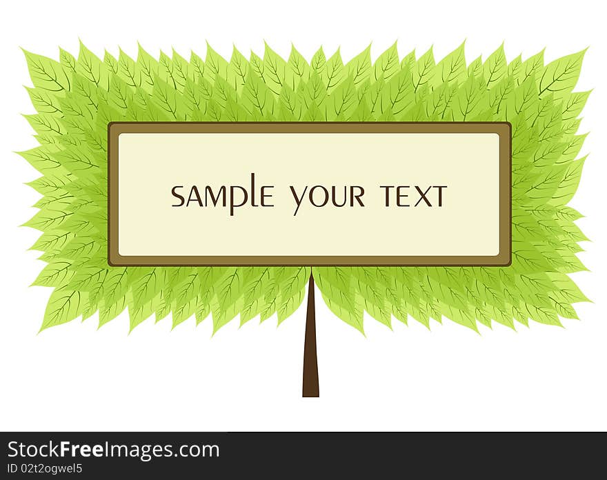 Abstract tree with place for text isolated