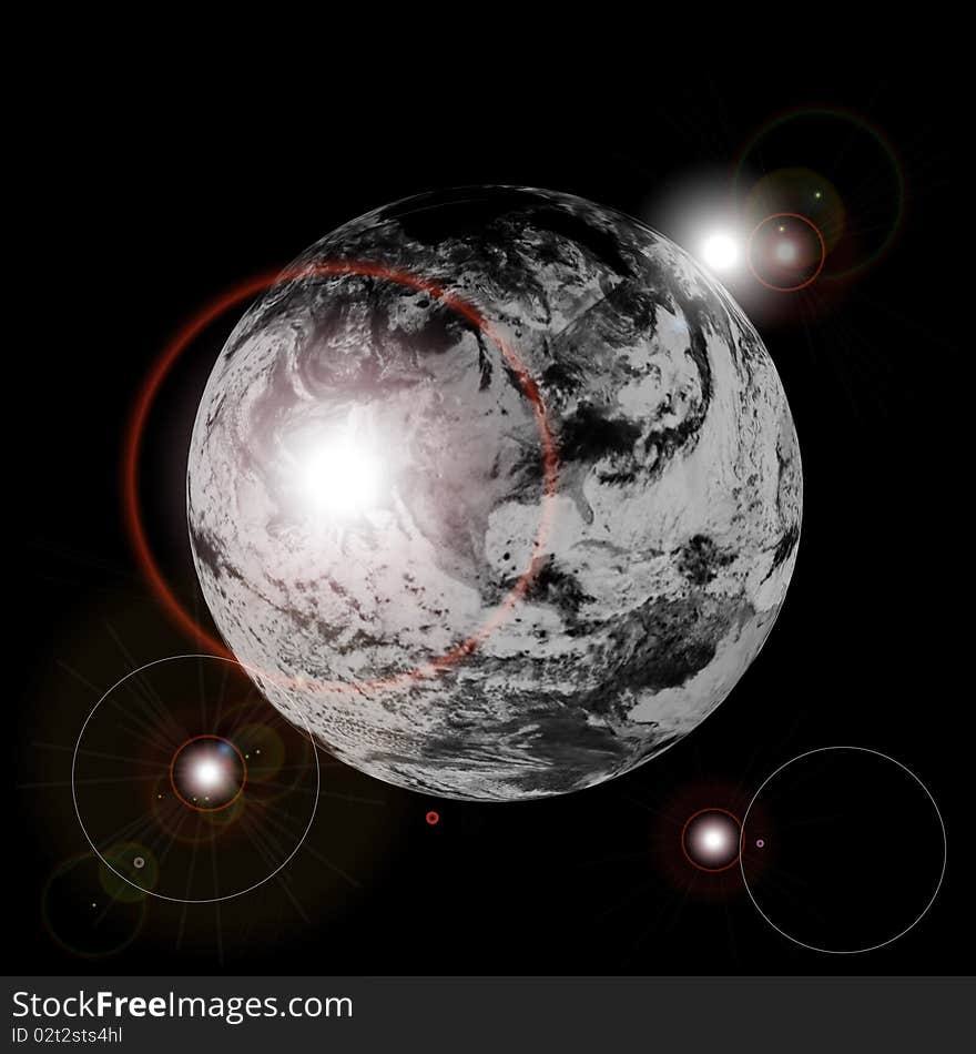 Planet Earth grey abstract Background